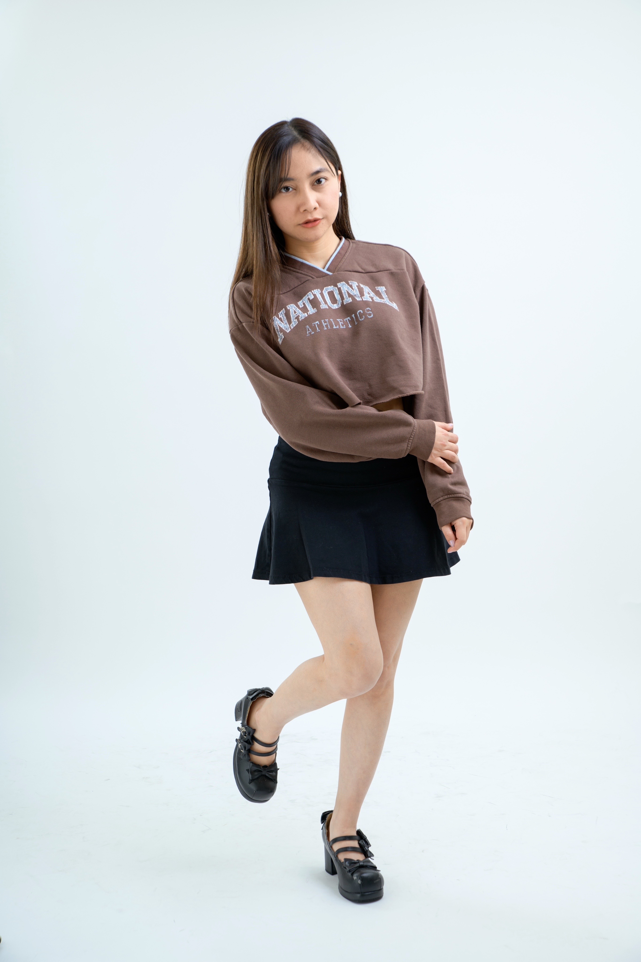 ブラウン クロップトップ