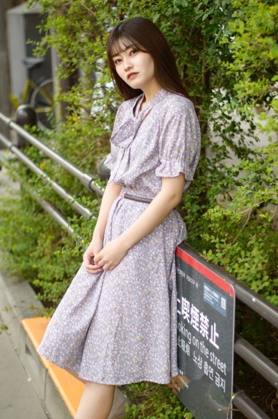 爽やか小花柄ワンピース