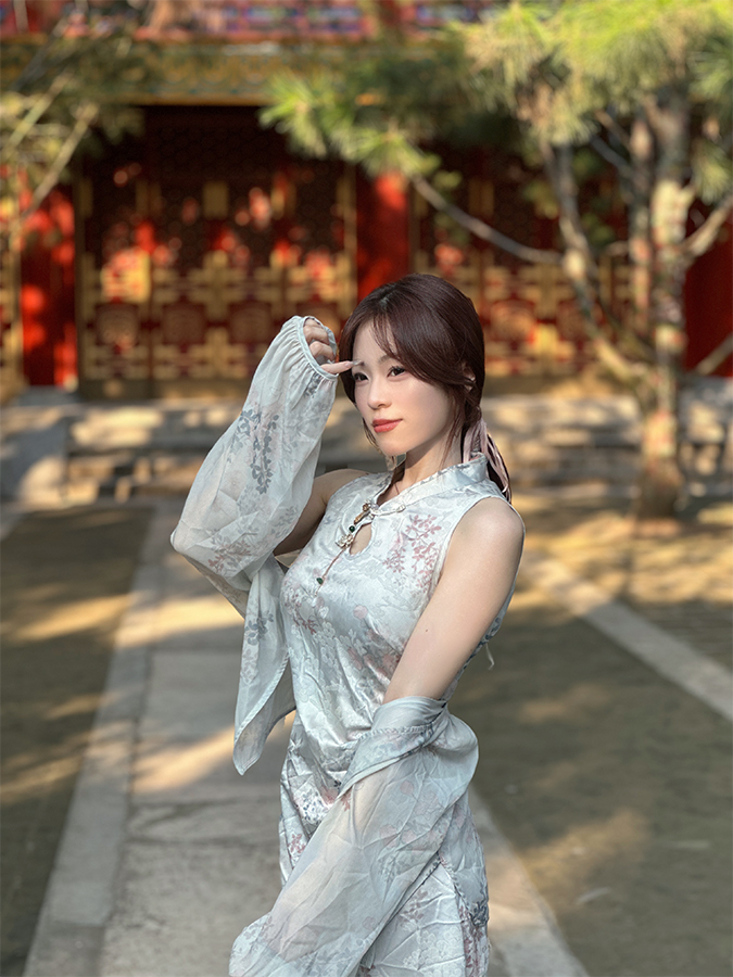 水色チャイナドレス